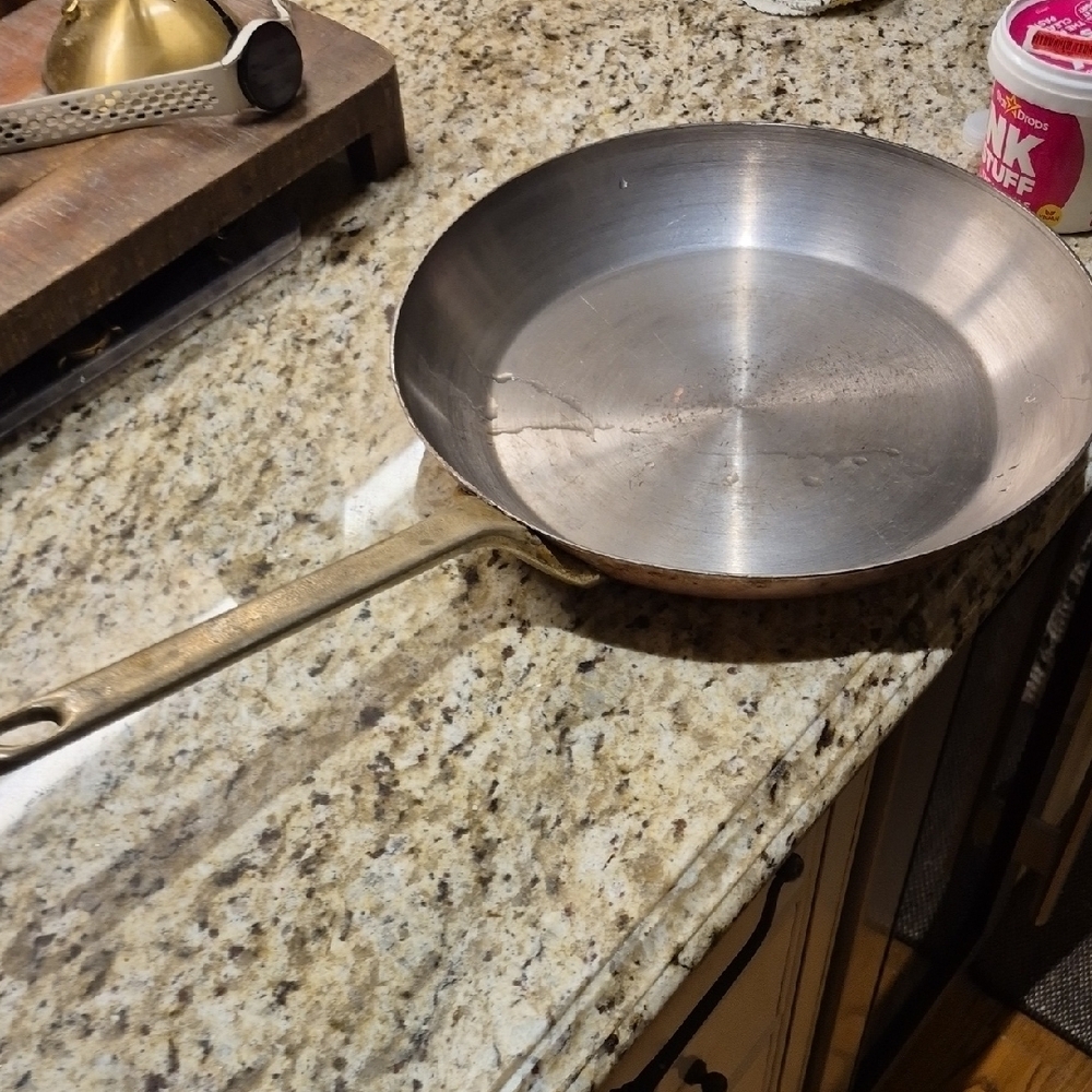 coventry copper Stainless Steel copper Frying Pan with Brass Handle